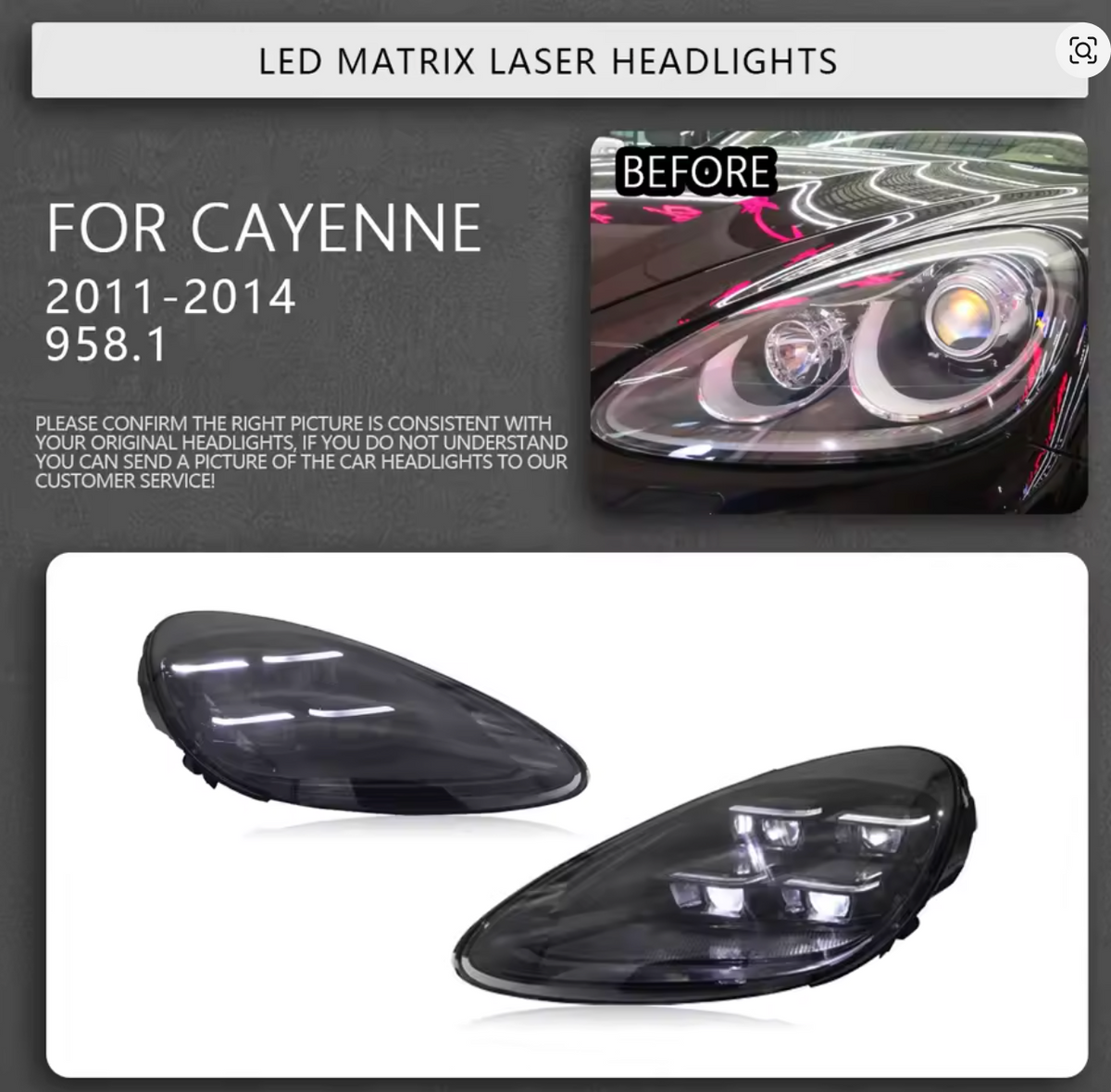 Porsche Cayenne 958.1 (2011-2014) Matrix Style LED Headlights